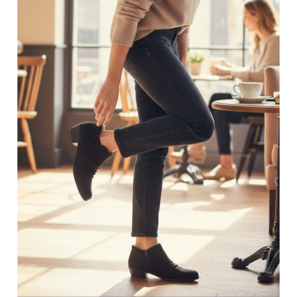 LifeStride Aurora Flex Comfort Slouch Booties Boots 9 WIDE BLACK